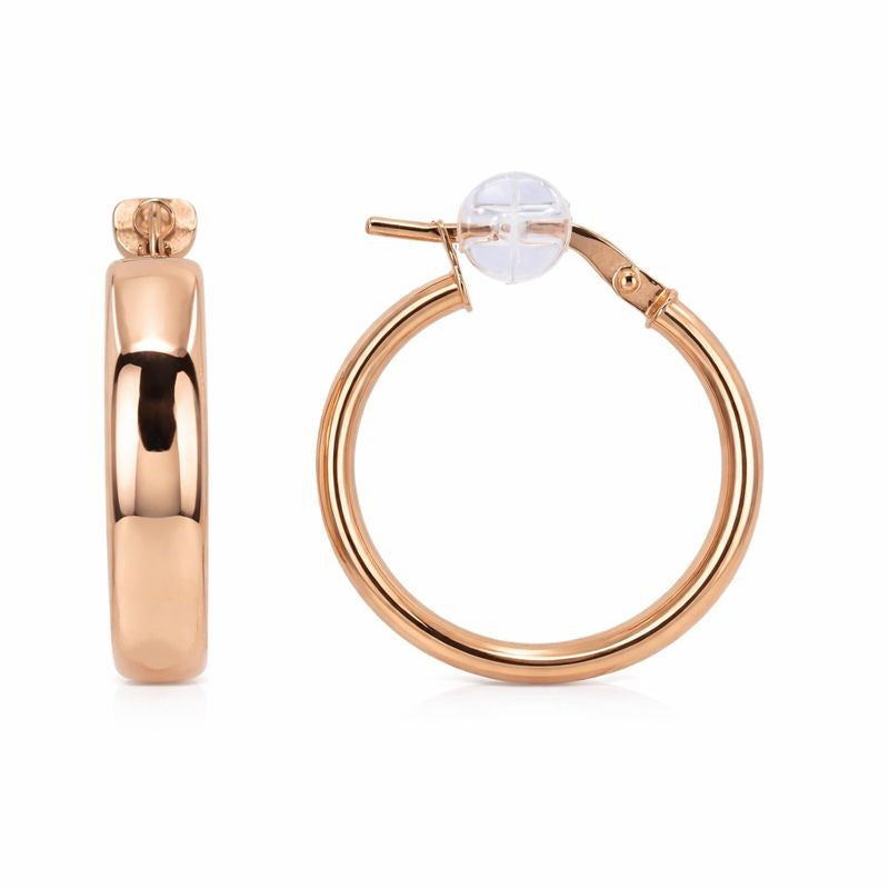 14K Rose Gold High Polish 5mm Hoop Earrings