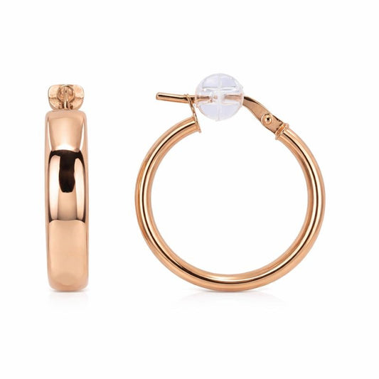 14K Rose Gold High Polish 5mm Hoop Earrings