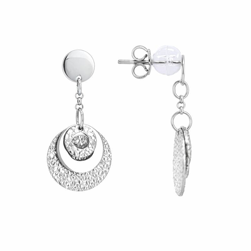 14K White Gold Dangle Stud Earrings