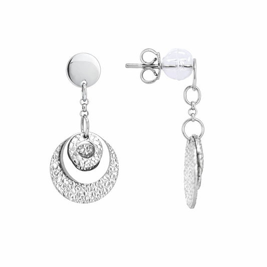 14K White Gold Dangle Stud Earrings