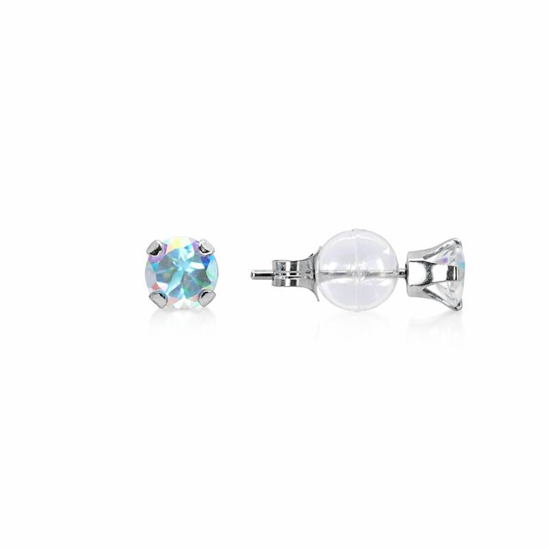 10K White Gold Mercury Mist Topaz Stud Earrings