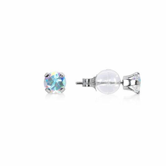 10K White Gold Mercury Mist Topaz Stud Earrings