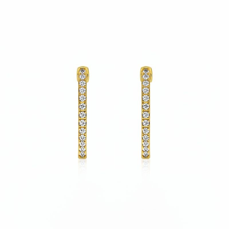 Gold Plated CZ Hoop Earrings