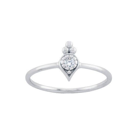 Sterling Silver CZ Teardrop Ring