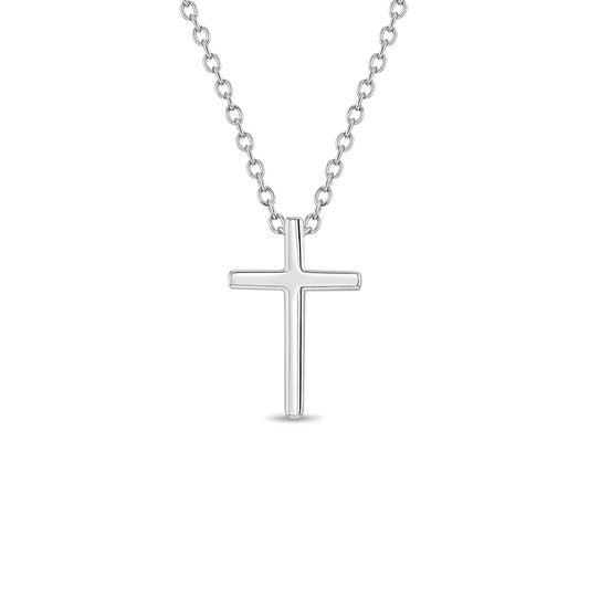 Sterling Silver 14mm Cross Children's Necklace