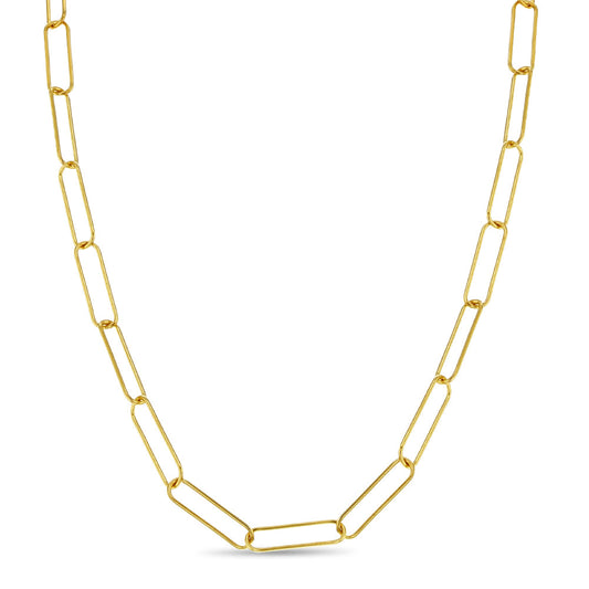 14K Yellow Gold Plated Paperclip Necklace