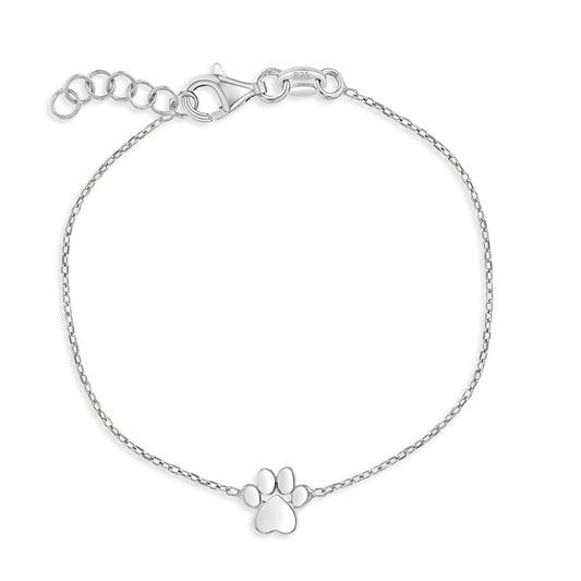 Sterling Silver Dog Paw Children's Bracelet