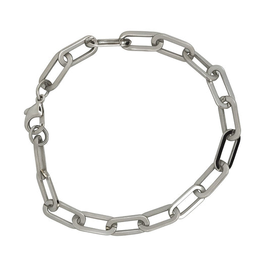Stainless Steel High Polish Paperclip 9" Bracelet