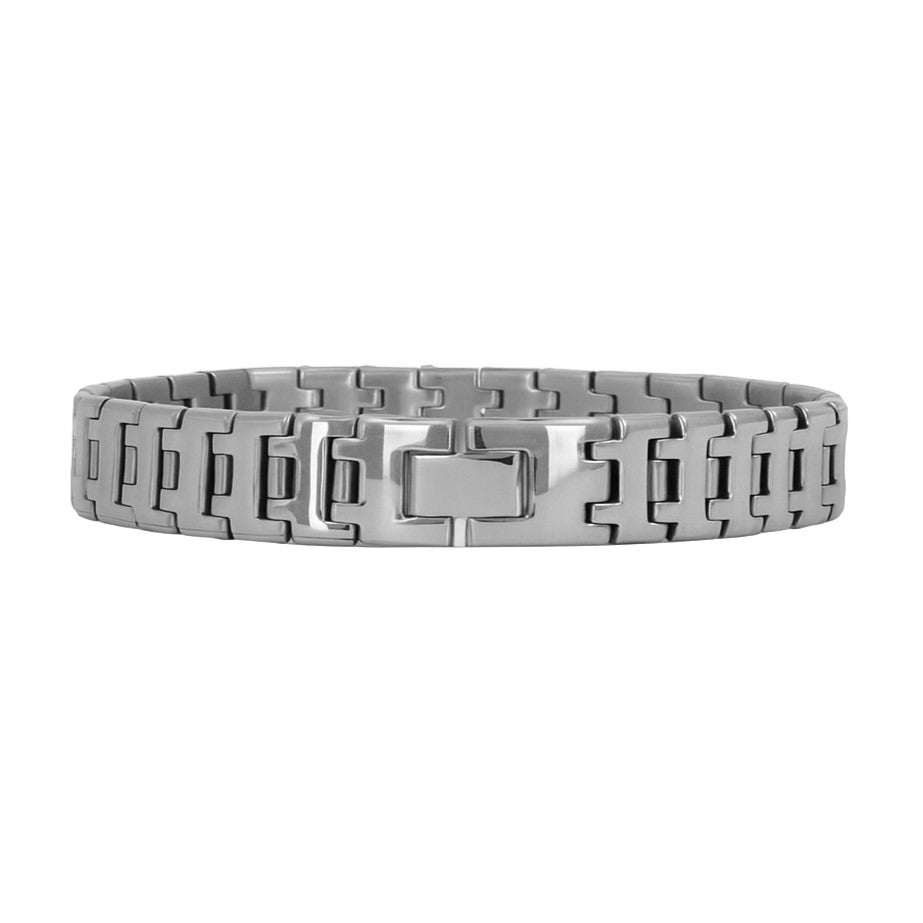 Stainless Steel High Polish Track Link 8.5" Bracelet
