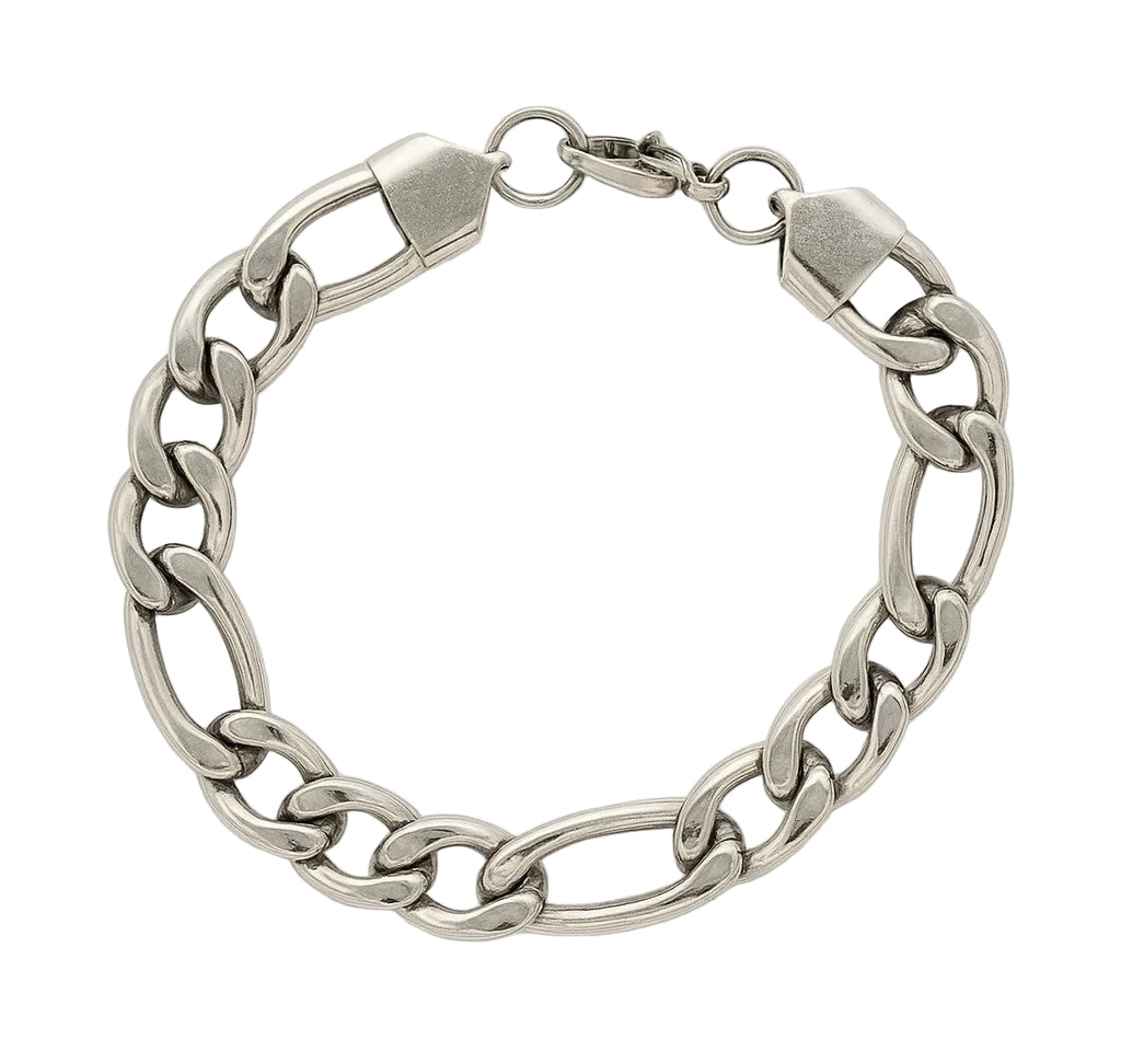 Stainless Steel Figaro Link 8.5" Bracelet