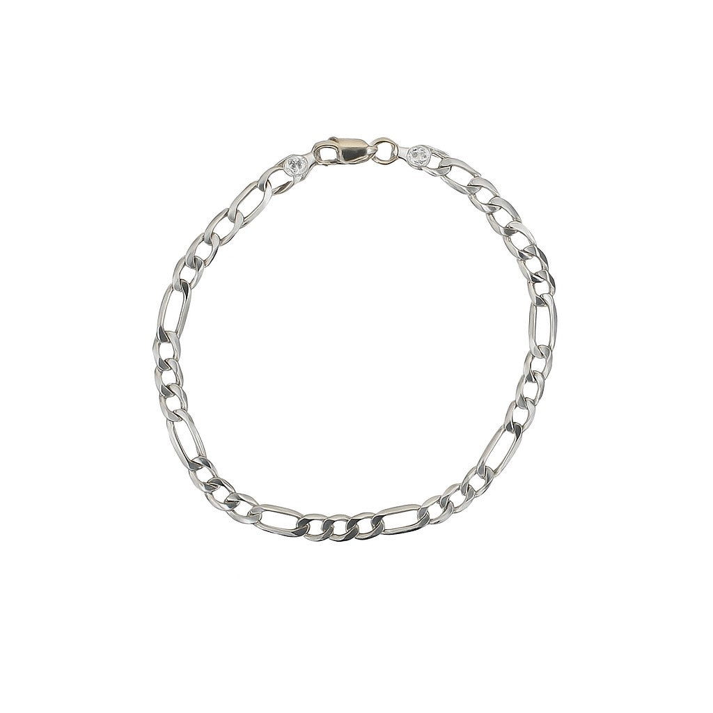 Sterling Silver 7" 3.1mm Figaro Link Bracelet