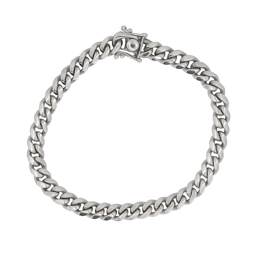 Sterling Silver 7mm Cuban Link 8.5" Bracelet