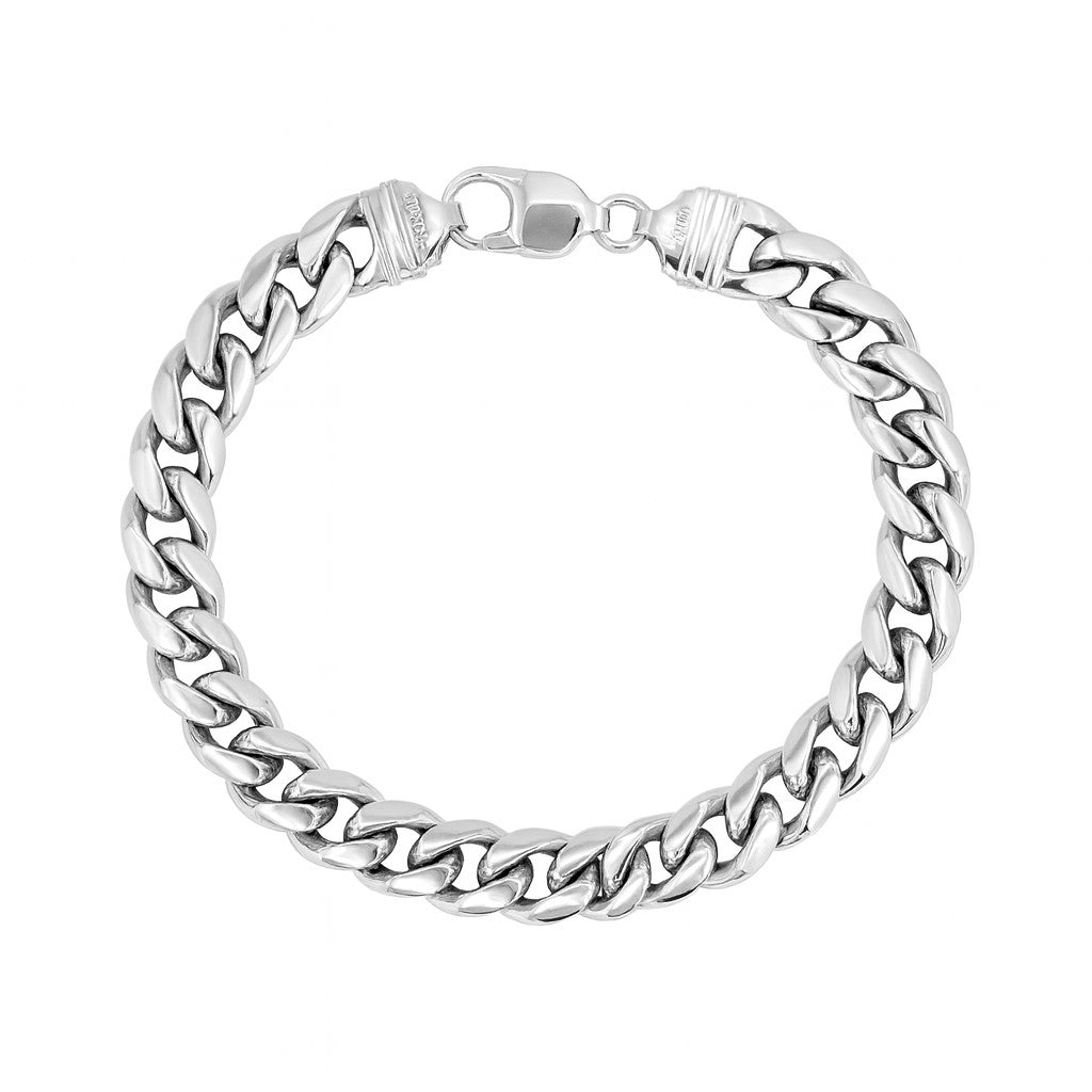 Sterling Silver 8.5mm Miami Cuban Link 8" Bracelet