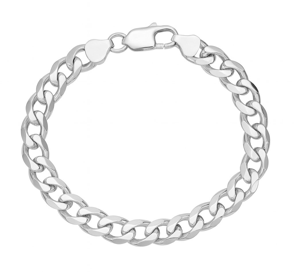 Sterling Silver 200 Gauge Curb Link 8" Bracelet