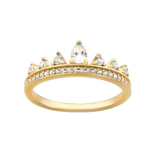 14k Gold Plated CZ Tiara Ring