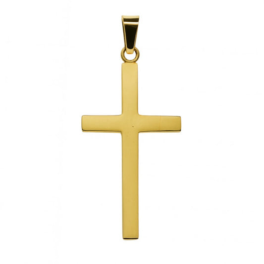 Gold Plated Square Tube Cross Pendant