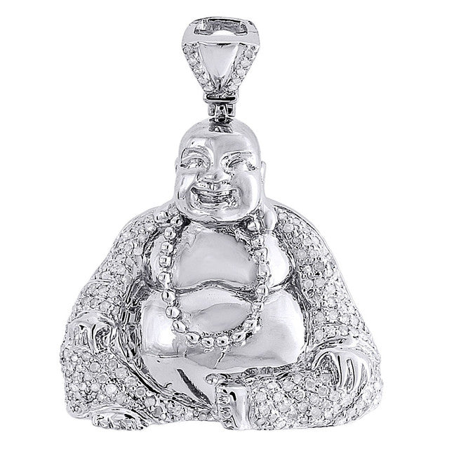 Sterling Silver CZ Buddha Pendant