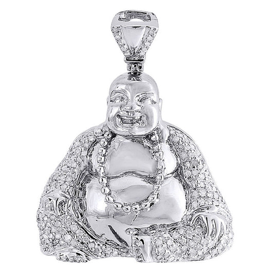 Sterling Silver CZ Buddha Pendant