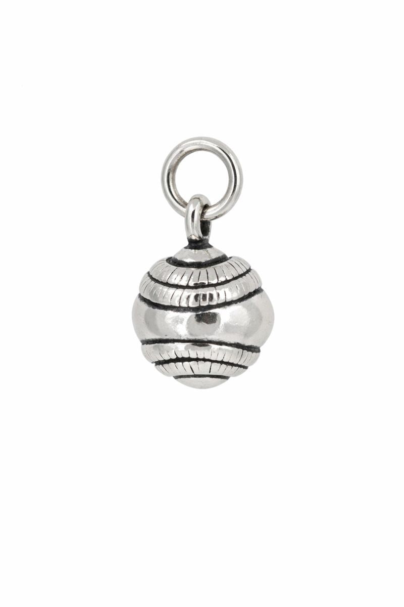 Sterling Silver Antiqued Decorative Ball Pendant