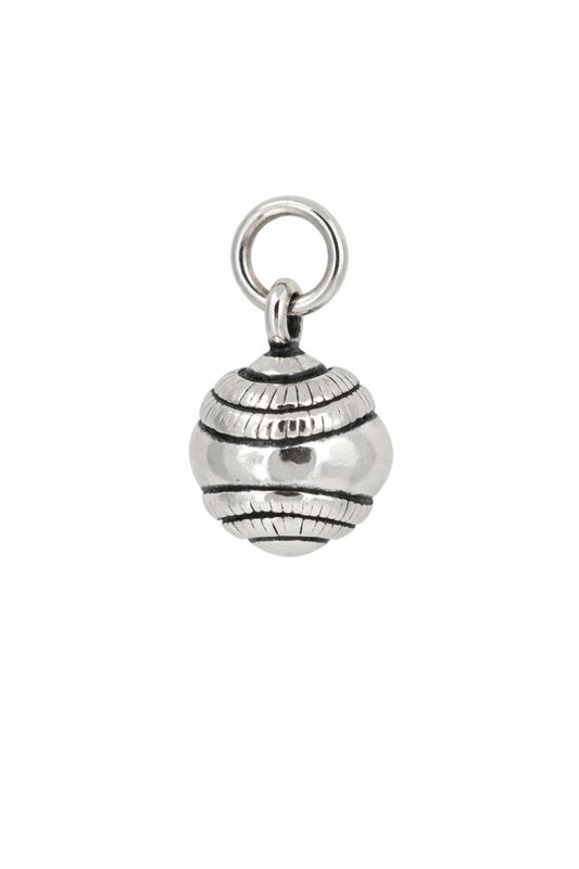 Sterling Silver Antiqued Decorative Ball Pendant