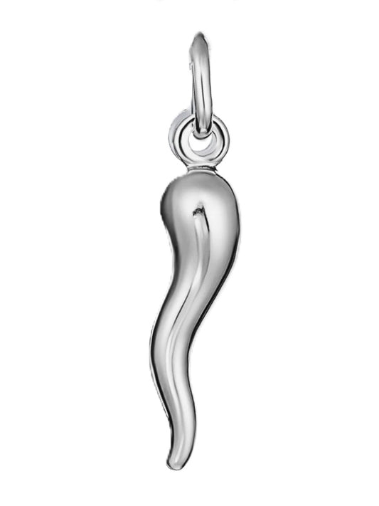 Sterling Silver High Polish Italian Horn Pendant