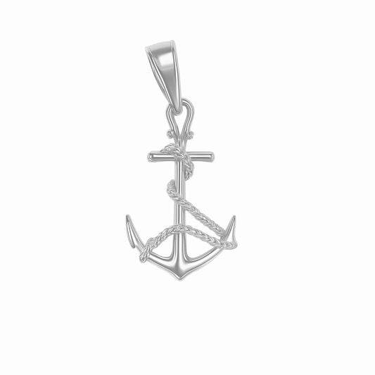 Sterling Silver Rope & Anchor Pendant