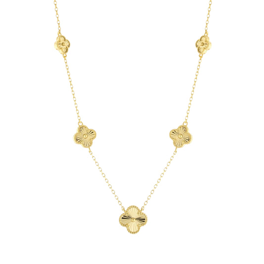 14K Gold-Plated Sterling Silver Faceted Clover Necklace