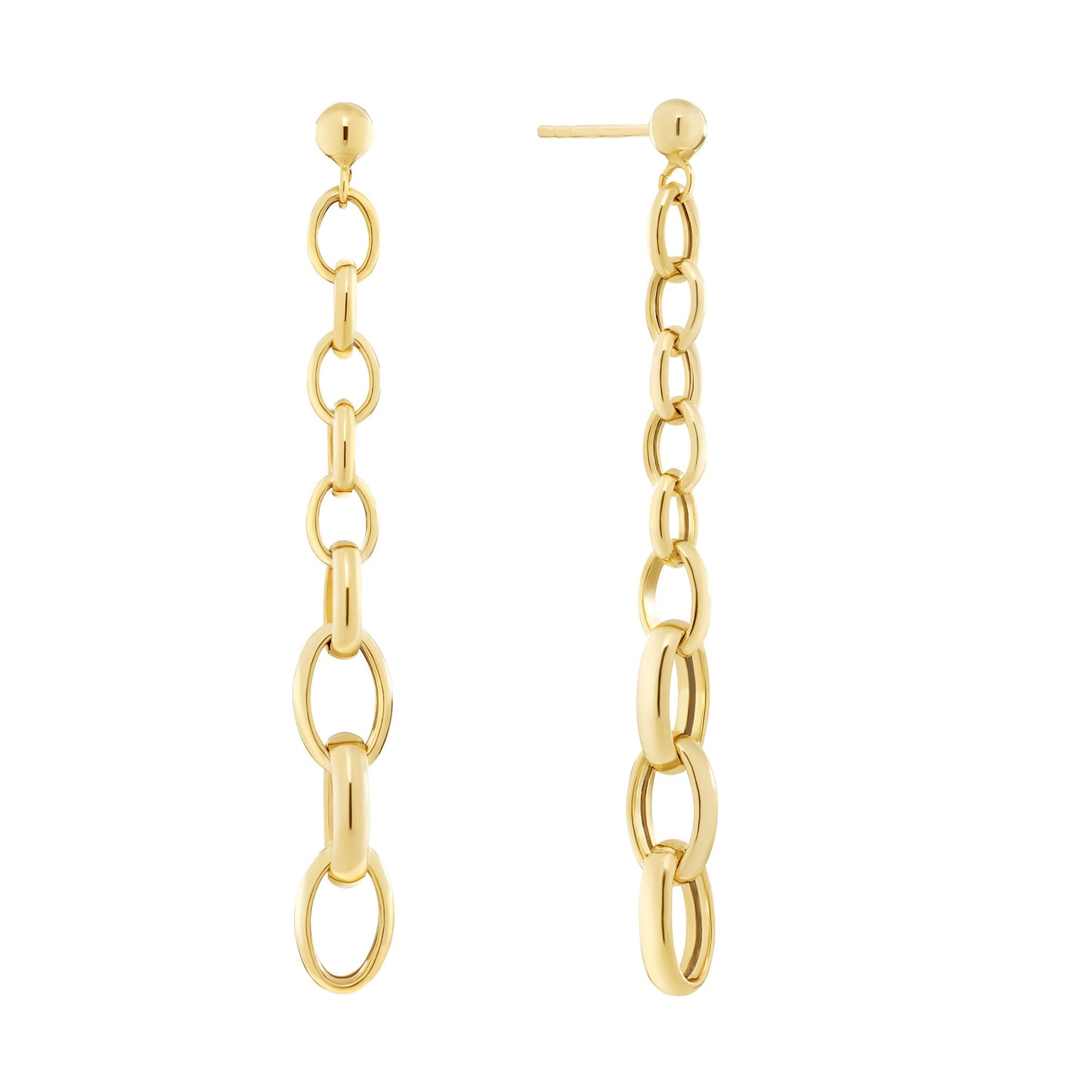 14K Gold Plated Multi-Link Drop Earrings