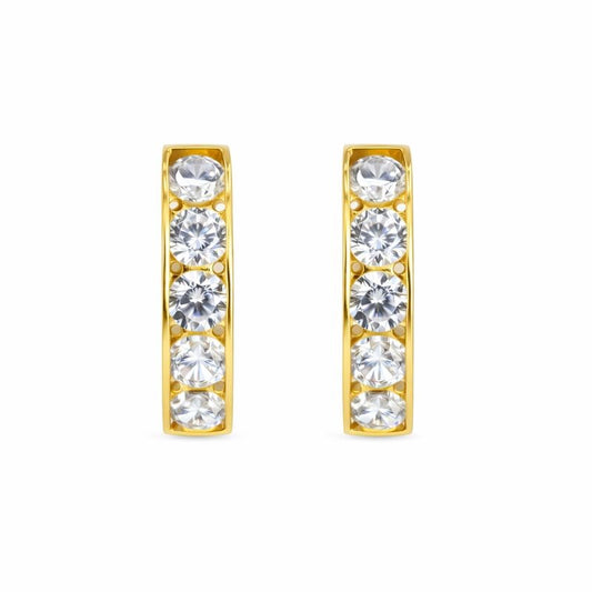 14K Yellow Gold CZ Huggies