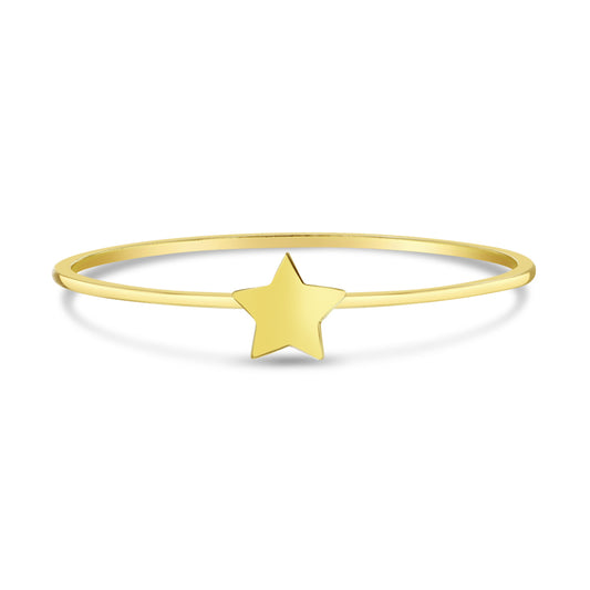 14K Gold Star Engravable Ring