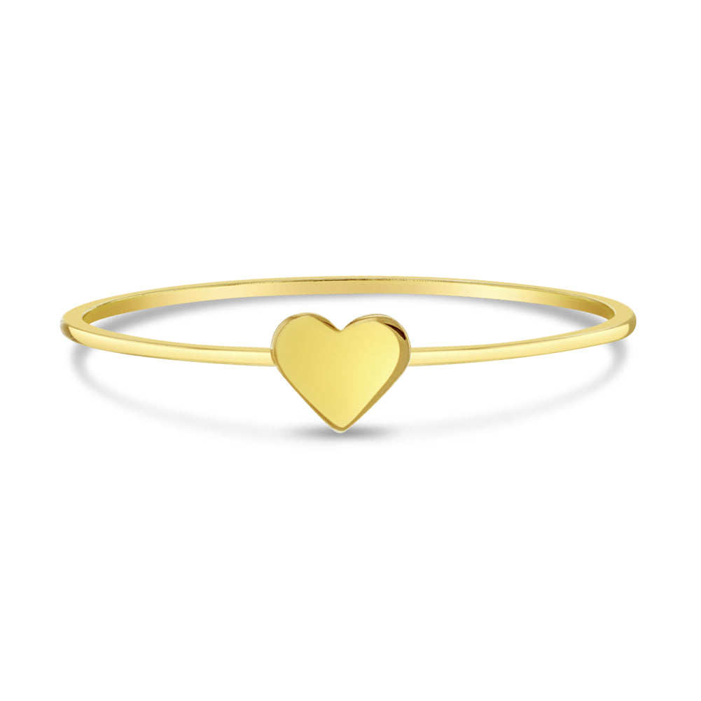 14K Gold Heart Engravable Ring