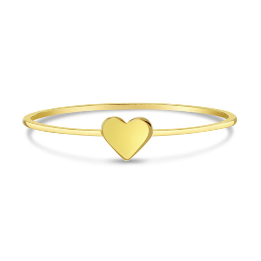 14K Gold Heart Engravable Ring