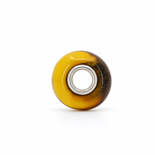 Sterling Silver Black & Gold Foil Murano Glass Bead Charm