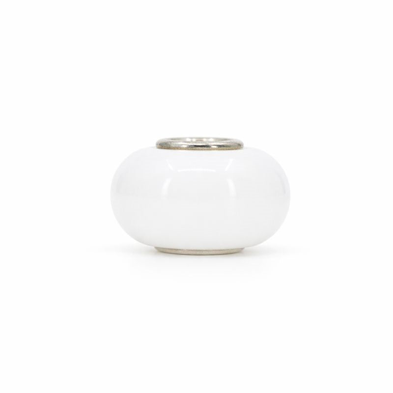 Sterling Silver White Murano Glass Bead Charm