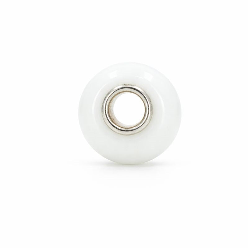 Sterling Silver White Murano Glass Bead Charm