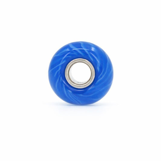 Sterling Silver Blue & White Swirl Murano Glass Bead Charm