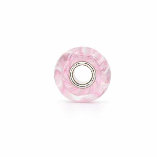 Sterling Silver White, Pink & White Swirl Murano Glass Charm