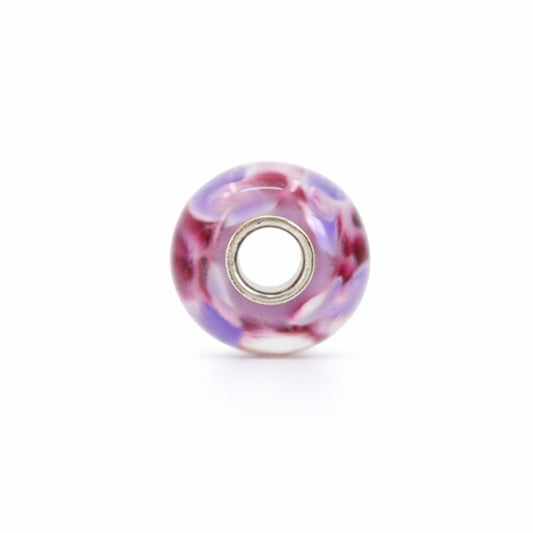 Sterling Silver White, Pink, & Purple Swirl Murano Glass Charm