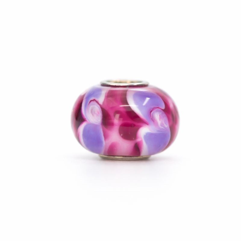 Sterling Silver White, Pink, & Purple Swirl Murano Glass Charm