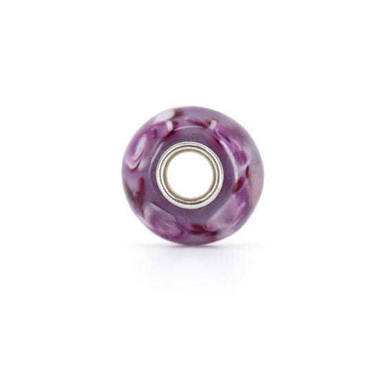 Sterling Silver Purple, White, & Light Purple Swirl Murano Glass Charm