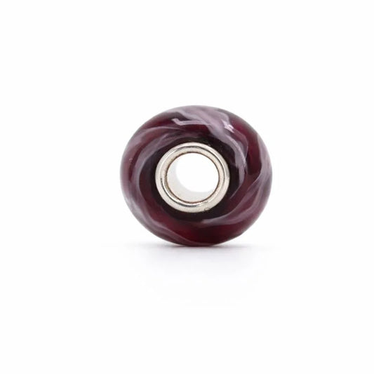 Sterling Silver Purple & White Swirl Murano Glass Bead Charm