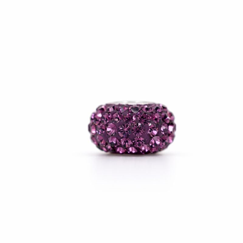 Sterling Silver Purple Swarovski Crystal Bead Charm