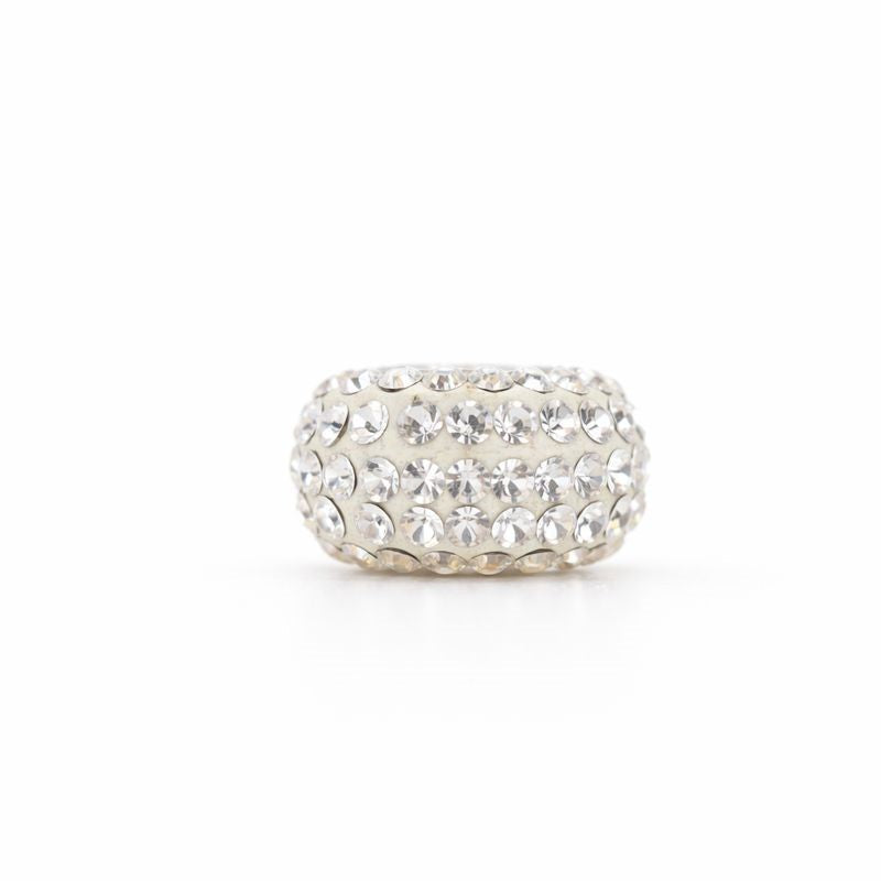 Sterling Silver White Swarovski Crystal Bead Charm