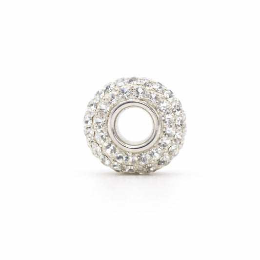 Sterling Silver White Swarovski Crystal Bead Charm