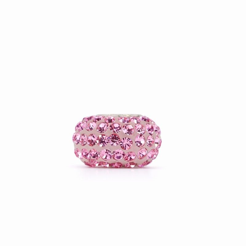 Sterling Silver Pink Swarovski Crystal Bead Charm