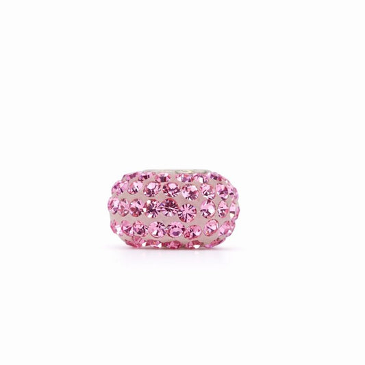 Sterling Silver Pink Swarovski Crystal Bead Charm