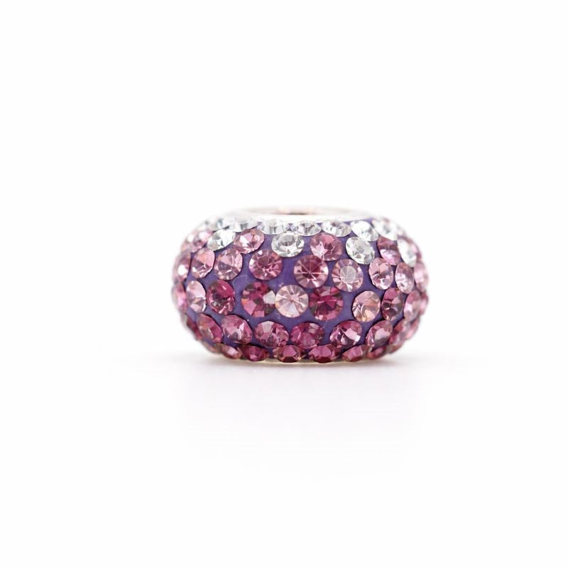 Sterling Silver Purple & White Swarovski Crystal Bead Charm