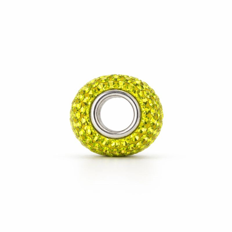 Sterling Silver Yellow Swarovski Crystal Bead Charm
