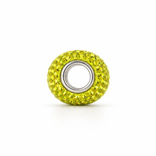 Sterling Silver Yellow Swarovski Crystal Bead Charm