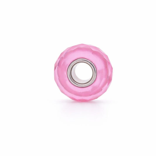 Sterling Silver Pink Checkered CZ Bead Charm